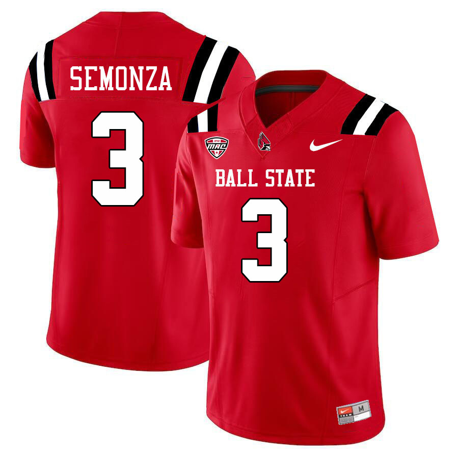 Kadin Semonza Ball State Jersey,Ball State Cardinals #3 Kadin Semonza Jersey Youth College-Cardinal